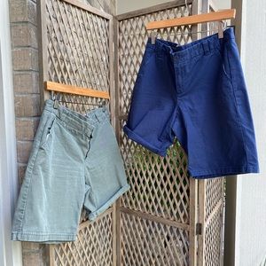 Gap Khakis Boyfriend Roll-up Shorts - 2 pair
